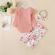 Compleu pentru fetite cu body roz somon - sunny (marime disponibila: 0-1 luni)