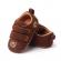 Pantofiori maro din reiat - teddy (marime disponibila: 3-6 luni (marimea 18