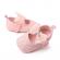 Pantofiori roz cu fundita din dantela (marime disponibila: 9-12 luni (marimea