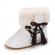 Cizmulite albe pentru fetite - animal print (marime disponibila: 3-6 luni