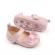 Pantofiori cu fluturas cu strasuri, roz, din lac (marime disponibila: 3-6 luni