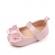 Pantofiori cu fluturas cu strasuri, roz, din lac (marime disponibila: 3-6 luni