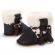 Cizmulite negre pentru fetite - animal print (marime disponibila: 3-6 luni