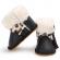 Cizmulite negre pentru fetite - animal print (marime disponibila: 3-6 luni