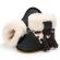 Cizmulite negre pentru fetite - animal print (marime disponibila: 3-6 luni
