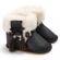 Cizmulite negre pentru fetite - animal print (marime disponibila: 6-9 luni
