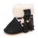 Cizmulite negre pentru fetite - animal print (marime disponibila: 6-9 luni