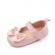Pantofiori cu fundita cu strasuri, roz, din lac (marime disponibila: 3-6 luni