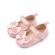 Pantofiori cu fundita cu strasuri, roz, din lac (marime disponibila: 6-9 luni