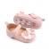 Pantofiori cu fundita cu strasuri, roz, din lac (marime disponibila: 6-9 luni