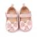 Pantofiori cu fundita cu strasuri, roz, din lac (marime disponibila: 6-9 luni