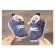 Pantofi imblaniti albastri cu picatele albe (marime disponibila: marimea 23)