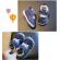 Pantofi imblaniti albastri cu picatele albe (marime disponibila: marimea 23)