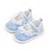 Pantofiori bleu cu floricele brodate (marime disponibila: 6-9 luni (marimea 19