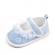 Pantofiori bleu cu floricele brodate (marime disponibila: 9-12 luni (marimea 20