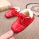 Pantofiori rosii imblaniti pentru fetite - bella (marime disponibila: 9-12 luni