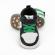 Adidasi albi cu negru si verde, inalti pentru bebelusi (marime disponibila: 6-9