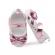 Pantofiori albi cu fundita lila sidefat (marime disponibila: 6-9 luni (marimea