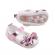 Pantofiori albi cu fundita lila sidefat (marime disponibila: 6-9 luni (marimea