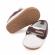Pantofiori albi cu maro de ocazie pentru baietei (marime disponibila: 3-6 luni