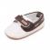 Pantofiori albi cu maro de ocazie pentru baietei (marime disponibila: 9-12 luni