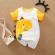 Salopeta alba - yellow dino (marime disponibila: 0-3 luni)