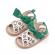 Sandalute albe cu verde - flowers (marime disponibila: 3-6 luni (marimea 18