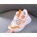 Adidasi albi cu portocaliu cu luminite - baseball (marime disponibila: marimea