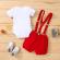 Costumas cu body pentru baietei - first red (marime disponibila: 9-12 luni