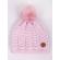 Fes de iarnă pentru fetițe cu pompon și logo, roz (marime disponibila: 18-24