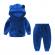Trening albastru din catifea pentru bebelusi - urechiuse (marime disponibila:
