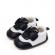 Pantofiori bebelusi alb si negru, cu talpa antiderapanta si design elegant