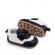 Pantofiori bebelusi alb si negru, cu talpa antiderapanta si design elegant