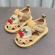 Sandalute crem cu piuitoare - cirese (marime disponibila: marimea 21)
