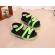 Sandale negre cu insertii verde neon (marime disponibila: marimea 25)