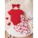 Set sarafan alb cu inimioare si body rosu (marime disponibila: 9-12 luni
