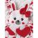 Set sarafan alb cu inimioare si body rosu (marime disponibila: 9-12 luni