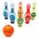 Set bowling Grafix cu LED-uri, albastru, rosu, verde, Light Up Bowling, R05-0707-BLUE