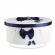 Cutie trusou decorata cu funde bleumarine nktr006-c