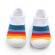 Mocasini tip adidas albi - curcubeu (marime disponibila: marimea 19)
