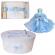 Set dantela trusou botez, cutie trusou si lumanare, ingeras, decor bleu,