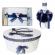 Set trusou botez, cutie trusou si lumanare, ingeras, dantela bleumarin,