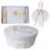 Set trusou botez, cutie trusou si lumanare, ingeras, dantela ivoire, denikos®