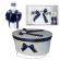 Set trusou botez, cutie trusou si lumanare, ingeras, fundita bleumarin,