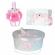 Set trusou botez, cutie trusou si lumanare, ursulet, fundita roz, denikos® 15