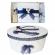 Set trusou botez si cutie trusou, ingeras, dantela bleumarin, denikos® 447