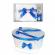 Set trusou botez si cutie trusou, ingeras, fundita albastra cu buline, denikos®
