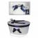 Set trusou botez si cutie trusou, ursulet, fundita bleumarin cu buline,