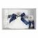 Set trusou botez si cutie trusou, ursulet, fundita bleumarin cu buline,