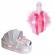 Trusou botez in landou si lumanare cu floricele, decor roz denikos® 105
